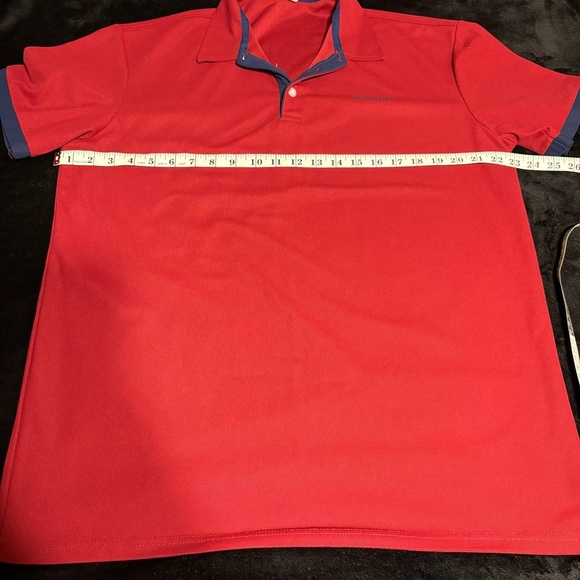 Ariat-Burgundy Men’s Polo Shirt with Blue Accents SZ XL - Picture 4 of 7